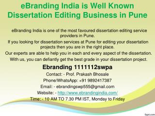 3.eBranding India is Well Known Dissertation Editing Business in Pune