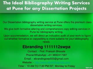4.The Ideal Bibliography Writing Services at Pune for any Dissertation Projects