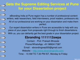 5.Gets the Supreme Editing Services at Pune for your Dissertation project