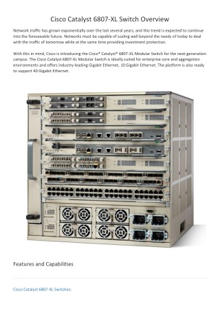 Cisco Catalyst 6807-XL Switch Datasheet