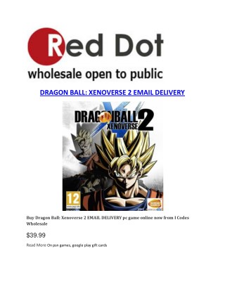 PC Games - Dragon Ball Xenoverse 2 EMAIL DELIVERY
