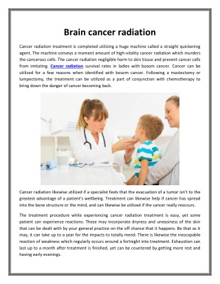 Brain cancer radiation