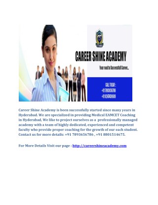 Best Distance Degree College in Hyderabad : Career Shine Academy