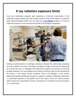 X ray radiation exposure limits