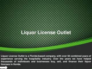 Liquor License In Florida