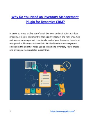 Why Do You Need an Inventory Management Plugin for Dynamics CRM?