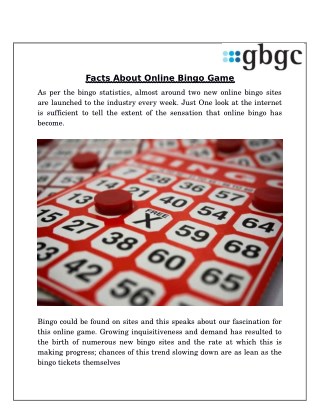 Facts About Online Bingo Game