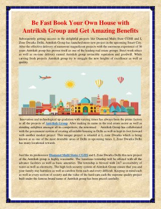 Be Fast Book Your Own House with Antriksh Group and Get Amazing Benefits