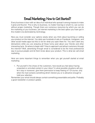 Email Marketing; How to Get Started?