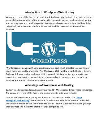 WordPress Web Hosting