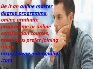 Online master degree programme confirm the MIBM GLOBAL