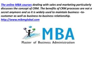 The Online MBA courses with MIBM GLOBAL