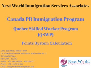 Quebec Skilled Worker Program Eligibility Criteria and Points Calculation