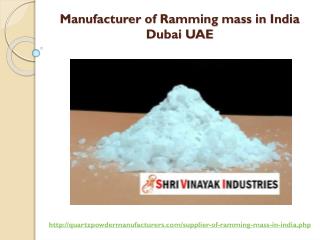 Manufacturer of Ramming mass in India Dubai UAE