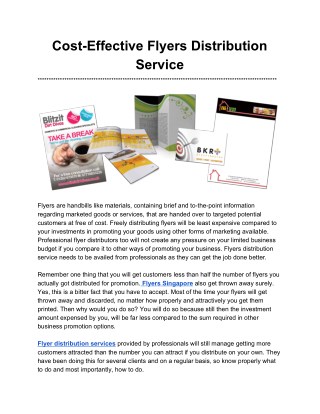 Cost-Effective Flyers Distribution Service