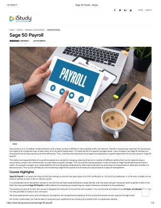 Sage 50 payroll - istudy - personal development training - self development cour