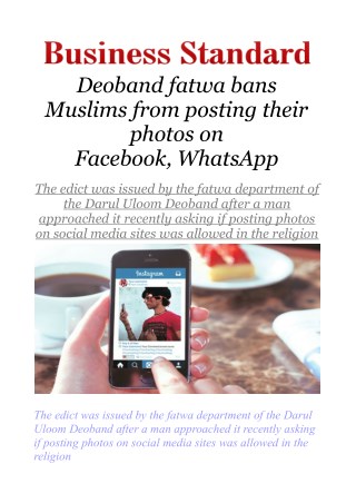 Deoband fatwa bans Muslims from posting their photos on Facebook, WhatsApp