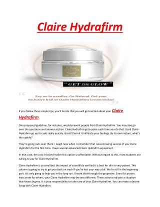 Claire Hydrafirm - Rejuvinate your skin whereas not surgery