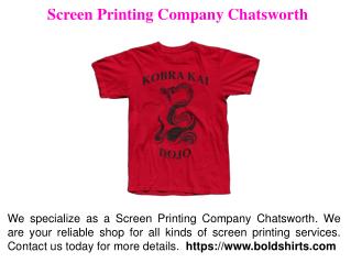 Screen Printing Service Chatsworth