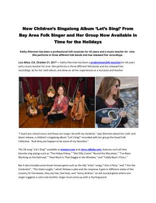 New Children’s Singalong Album ‘Let’s Sing!’ From Bay Area Folk Singer and Her Group Now Available in Time for the Holid