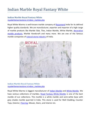 Indian Marble Royal Fantasy White