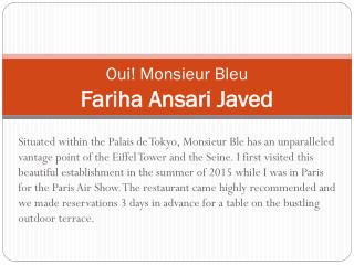 Oui! Monsieur Bleu | Fariha Ansari Javed