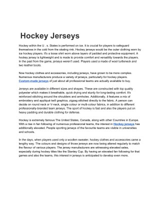 Hockey Jerseys