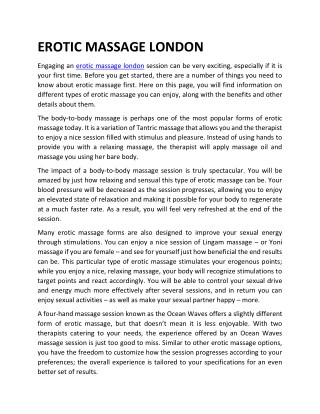 EROTIC MASSAGE LONDON