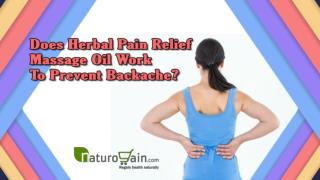 Does Herbal Pain Relief Massage Oil Work to Prevent Backache?