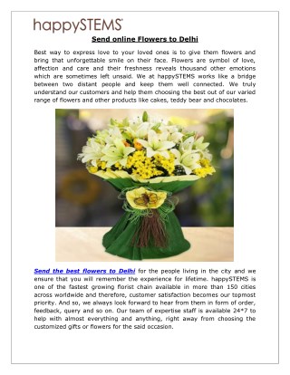 Send Online Flowers To Delhi [happySTEMS]