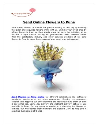 Send Online Flowers to Pune via [happySTEMS]