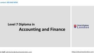 Level 7 Diploma in Accounting and Finance