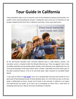 Tour Guide in California