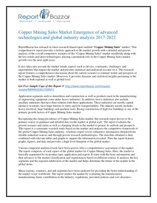 Copper Mining Sales Market Size, Share, Trends, History, Gross Margin and Forecasts To 2017