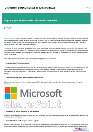 Improve your Business with Microsoft SharePoint