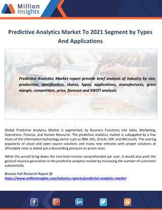 Predictive Analytics Market Manufacturing Base and Competitors Forecast 2021