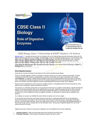 CBSE Biology class 11 online notes & NCERT Solutions 11th science