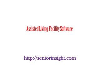 Assisted Living Facility Software