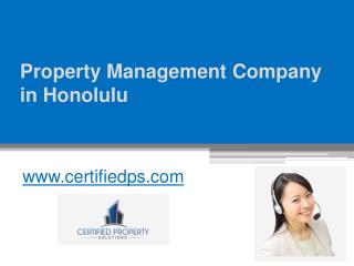 Property Management Company in Honolulu - www.certifiedps.com