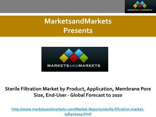 Sterile Filtration Market by Product, Application & End User – 2020