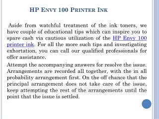 HP Envy 100 printer ink