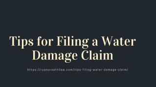 Tips for Filing a Water Damage Claim