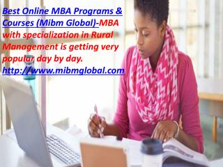 Best Online MBA Programs & Courses career Mibm Global