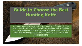 Guide to Choose the Best Hunting Knife