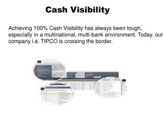 Cash Visibility