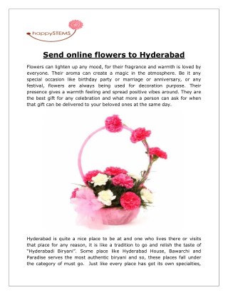 Send online flowers to Hyderabad