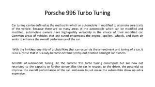 Porsche 996 turbo tuning