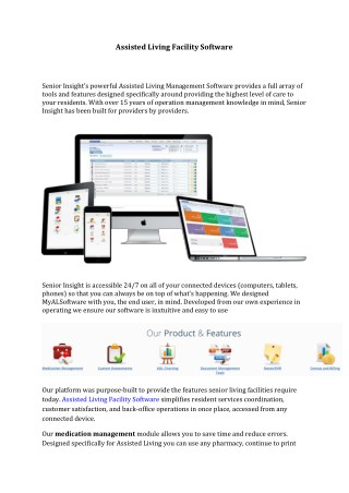 Assisted Living Facility Software