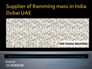 Supplier of Ramming mass in India Dubai UAE