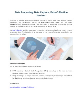 Data Processing, Data Capture, Data Collection Services